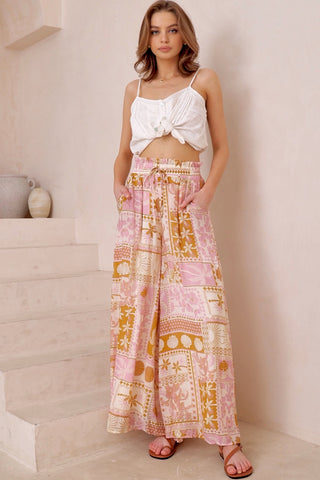 Lena Pants - Pink/Caramel Bottoms IRIS MAXI