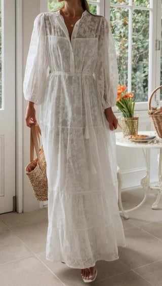 Harper Maxi Dress - Cream Dresses Indikah   