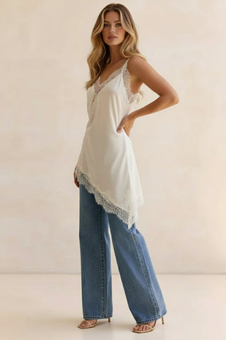 Gwen Lace Asymmetrical Mini Dress/Top - By Frankie skirts By Frankie