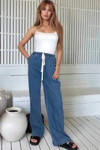 Denim Star Racer Pants - By Frankie Bottoms BY FRANKIE
