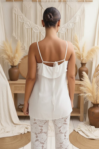 Riley White Lace Pants Set - By Frankie Sets By Frankie