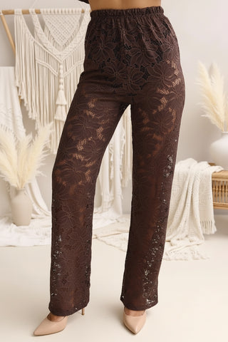 Riley Brown Lace Pants Set - By Frankie
