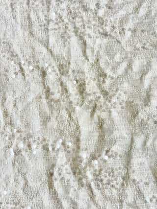 Arla Cream Sequins Tee - By Frankie Tops By Frankie