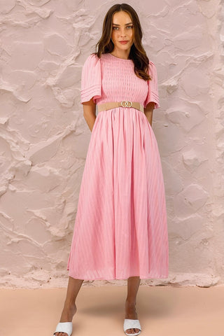 Flutter Midi Dress - Pink Dresses Sage Collective