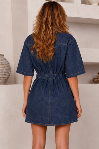 Solina Denim Mini Dress playsuits INDI LUXE