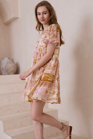 Lena Baby Doll Mini Dress - Pink Dresses IRIS MAXI