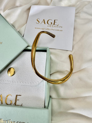 Half Moon Cuff 18K Gold Bracelet jewellery Sage Collective
