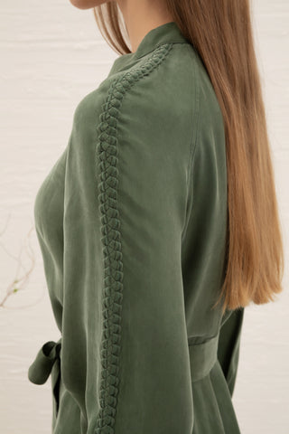 Sally Cupro Midi Dress - Khaki Dresses GDS   