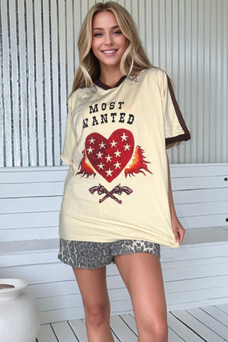 Fire heart Tee - By Frankie Tops By Frankie