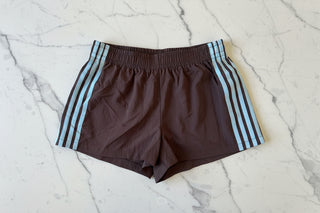 Retro Billy Track Shorts - Brown/Blue Bottoms Sage Collective