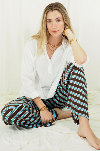 Phoebe Oversized White Collared Shirt TOPS Bubblegum