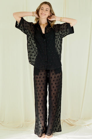Janie Sheer Shirt and Pants Set - By Frankie Sets By Frankie