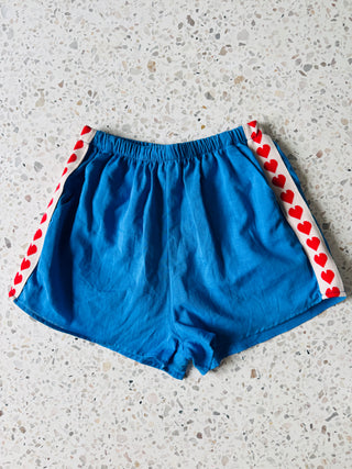 Blue Shorts with Red Hearts - By Frankie Tops By Frankie
