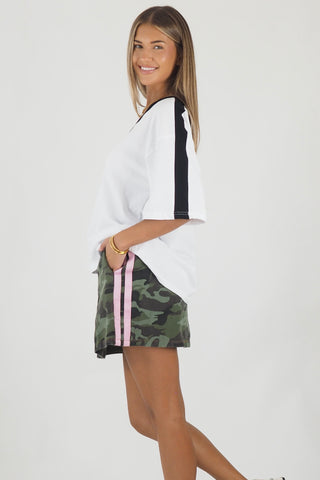 Camo Racer Stripe Mini Skirt - By Frankie skirts By Frankie