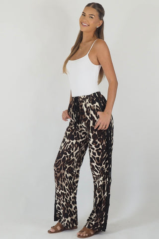 Lia Leopard Racer Pants Black Stripe - By Frankie Bottoms By Frankie