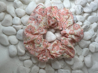Baby Pink Floral Hair Scrunchie Accessories Sage Collective