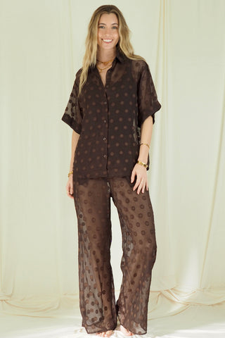 Janie Sheer Shirt and Pants Set - By Frankie Sets By Frankie