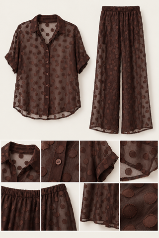 Janie Sheer Shirt and Pants Set - By Frankie Sets By Frankie