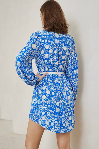 Delaware Shirt Dress - Blue/white Dresses Iris Maxi