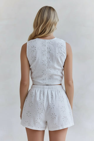 Taline White Embroidered Top TOPS Du Soleil