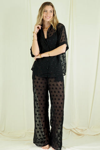 Janie Sheer Shirt and Pants Set - By Frankie Sets By Frankie