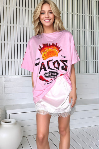 Pink Taco Anyone Tee - By Frankie