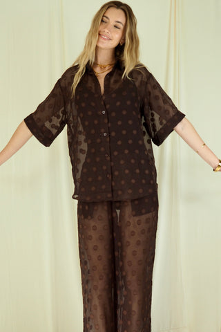 Janie Sheer Shirt and Pants Set - By Frankie Sets By Frankie