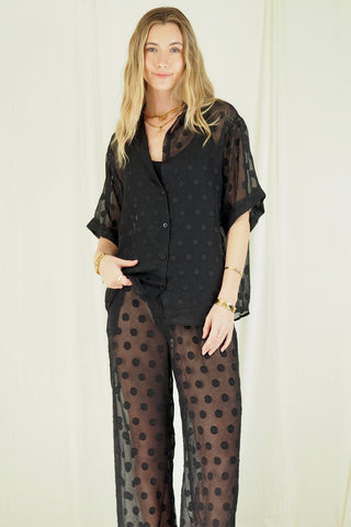 Janie Sheer Shirt and Pants Set - By Frankie Sets By Frankie