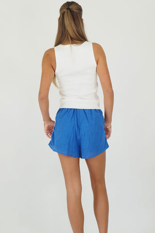 Blue Shorts with Red Hearts - By Frankie Tops By Frankie