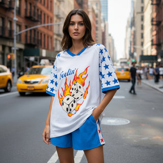 Burning Dice Tee - By Frankie Tops By Frankie