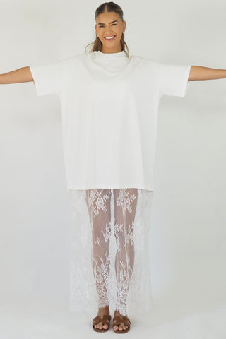 Oversized Tee With Lace Skirt - By Frankie maxi dress By Frankie