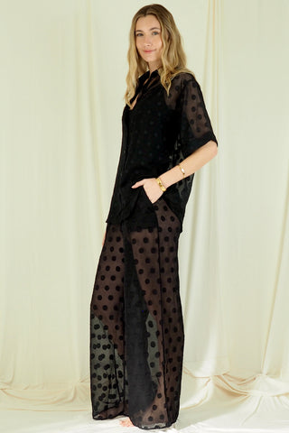 Janie Sheer Shirt and Pants Set - By Frankie Sets By Frankie