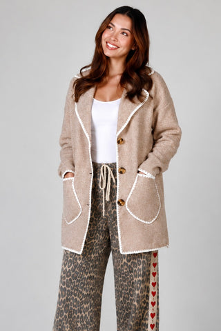 Isla Cardigan/Jacket - Beige Outerwear Sage Collective