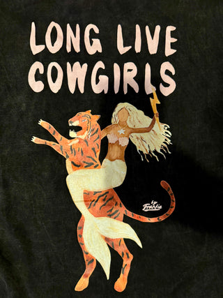 Tigers & Mermaids Washed Black Tee  - By Frankie