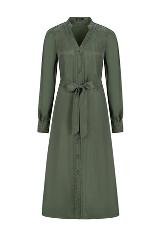 Sally Cupro Midi Dress - Khaki Dresses GDS   