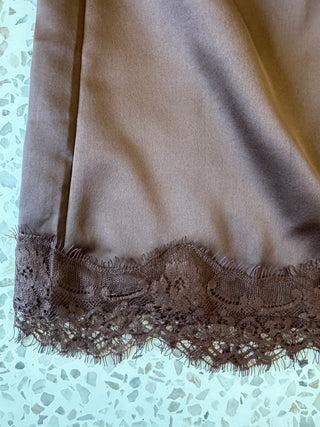 Paris Lace Choc Brown Mini Skirt - By Frankie skirts By Frankie