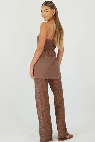 Kate Brown Lace Pants Set - By Frankie sets By Frankie