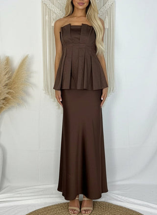 Ruffle Top With Satin Skirt Set - By Frankie sets By Frankie