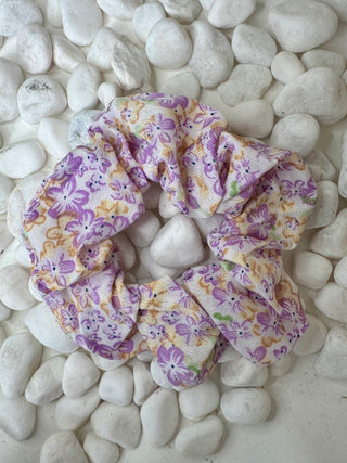 Purple Floral Hair Scrunchie Accessories Sage Collective