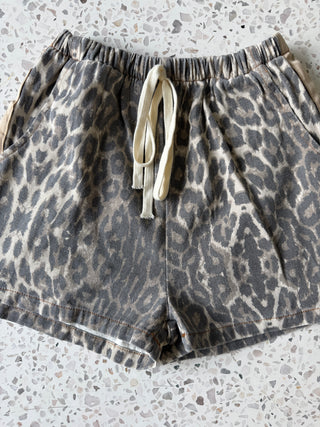 OG Leopard Racer Denim Shorts - By Frankie sets By Frankie