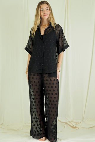 Janie Sheer Shirt and Pants Set - By Frankie Sets By Frankie