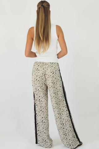 Rina Cream Leopard Racer Pants - By Frankie Bottoms By Frankie