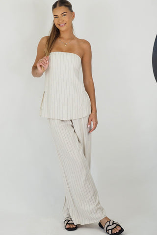 Emily Oatmeal Pinstripe Set - By Frankie sets By Frankie