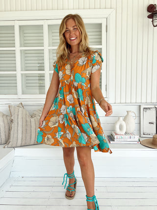 aqua orange dress AQUA & ORANGE OFF THE SHOULDER DRESS