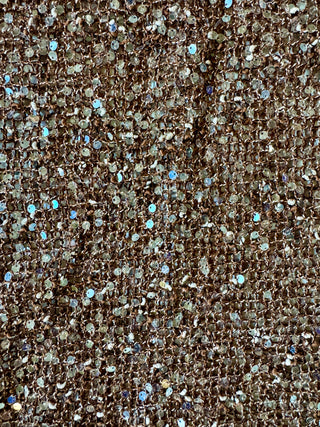 Sienna Brown Sequins Mesh Tee - By Frankie Tops By Frankie