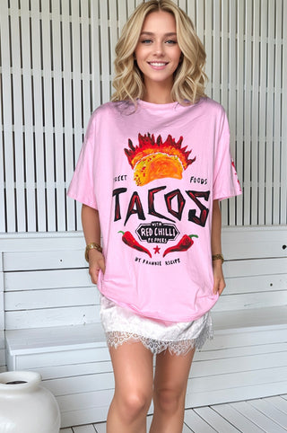 Pink Taco Anyone Tee - By Frankie