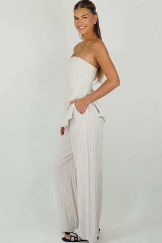Emily Oatmeal Pinstripe Set - By Frankie sets By Frankie
