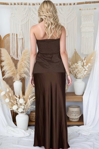 Ruffle Top With Satin Skirt Set - By Frankie sets By Frankie