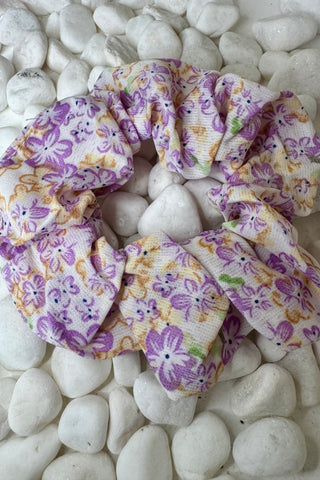 Purple Floral Hair Scrunchie Accessories Sage Collective