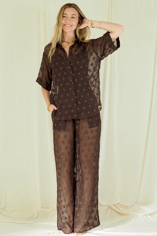 Janie Sheer Shirt and Pants Set - By Frankie Sets By Frankie